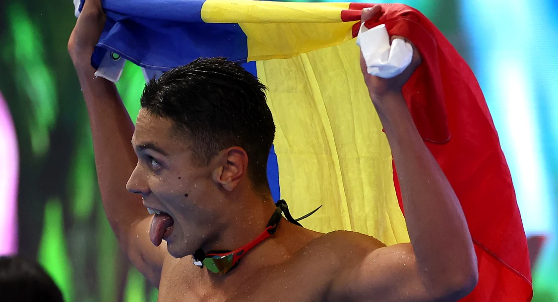 David Popovici e campionul lumii la înot în două probe. Foto Getty images 