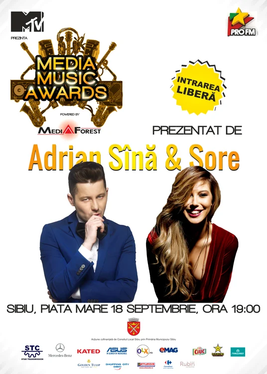 Sore şi Adi Sînă vor prezenta marele eveniment de la Sibiu