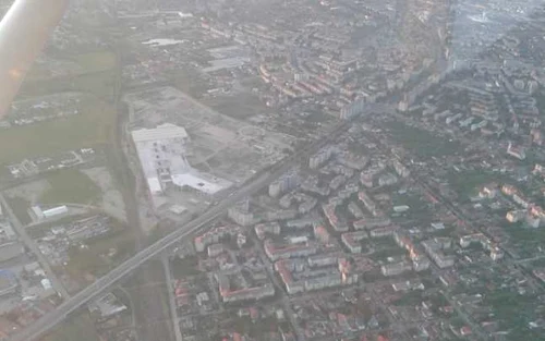 Şantierul mall-ului din Calea Şagului văzut din avion FOTO Ştefan Both