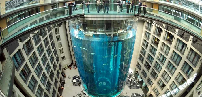 AquaDom are o înălţime de 24 de metri şi găzduieşte peste 1.500 de peşti/FOTO Daily Mail