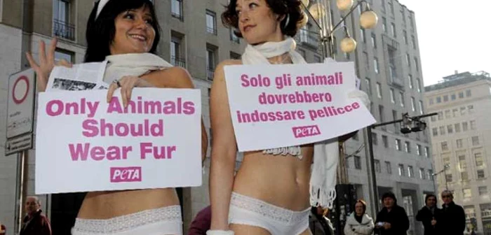 Animalistele de la PETA la Milano