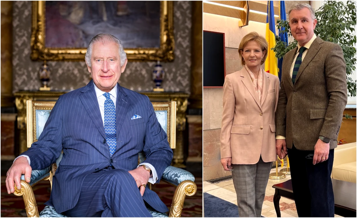 Regele Charles și verișoara sa, Margareta, altăuri de soțul ei, Principele Radu. FOTO: Casa Regală