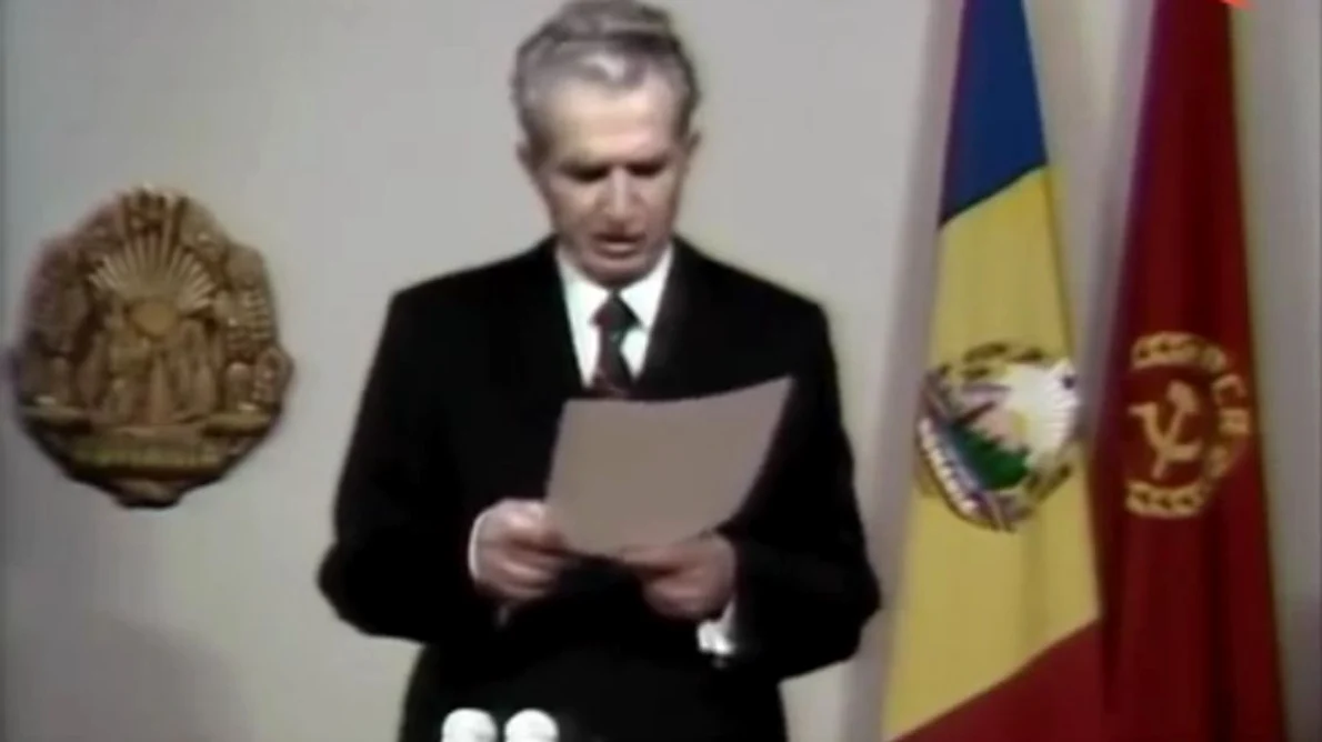 Calendar 20 decembrie: 1989   Într o intervenție televizată, Nicolae Ceaușescu afirmă că evenimentele de la Timișoara au fost opera unor „huligani” jpeg