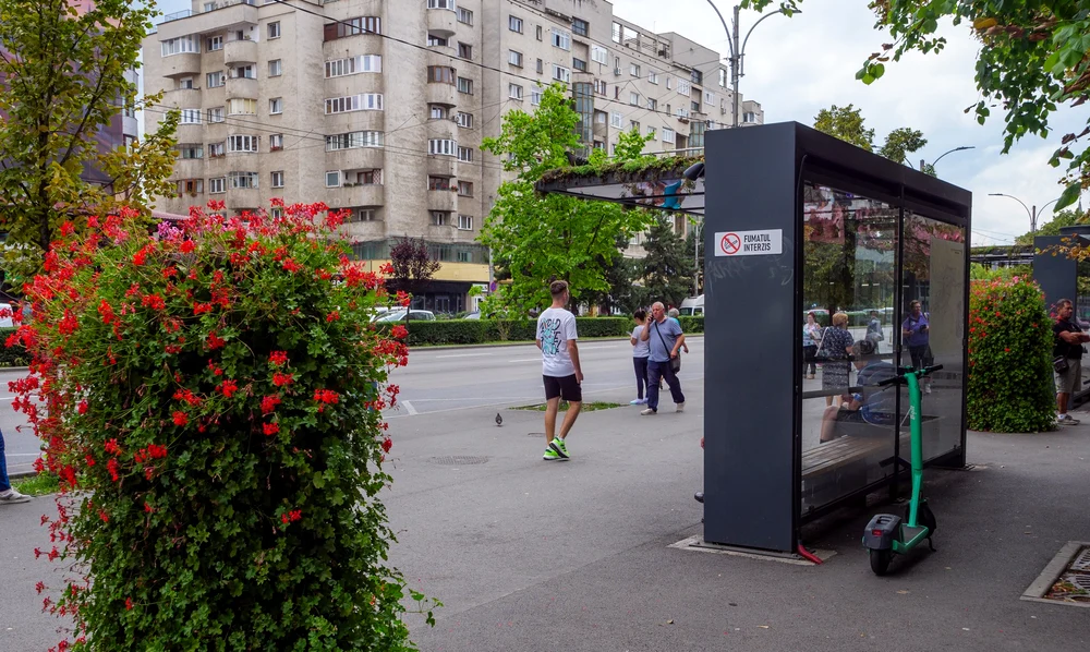 Stație din Cluj-Napoca unde fumatul este interzis. Foto: Primăria municipiului Cluj-Napoca. 