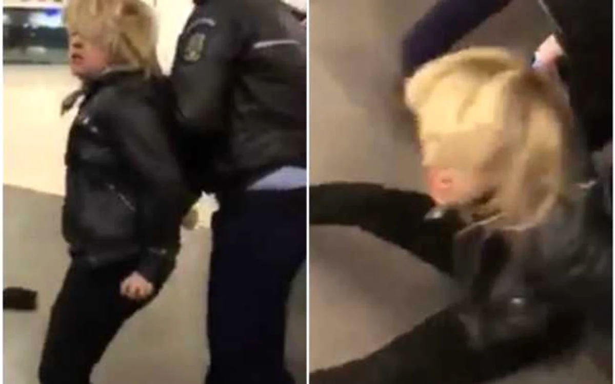 Femeie reţinută într-un complex comercial FOTO Captură video