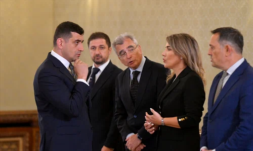 Delegația AUR - George Simion, Adrian Axinia, Petrișor Peiu, Gianina Șerban și Gheorghe Piperea