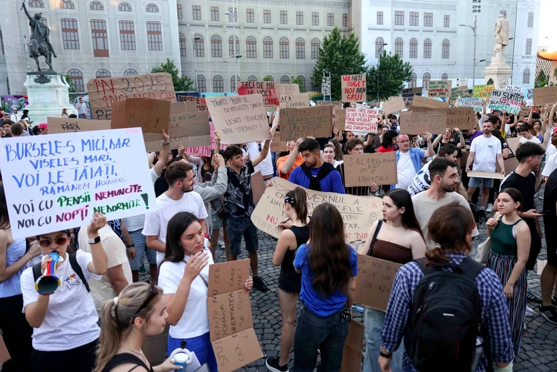 Unul dintre protestele anterioare ale studenților. FOTO Inquam Photos/Octav Ganea