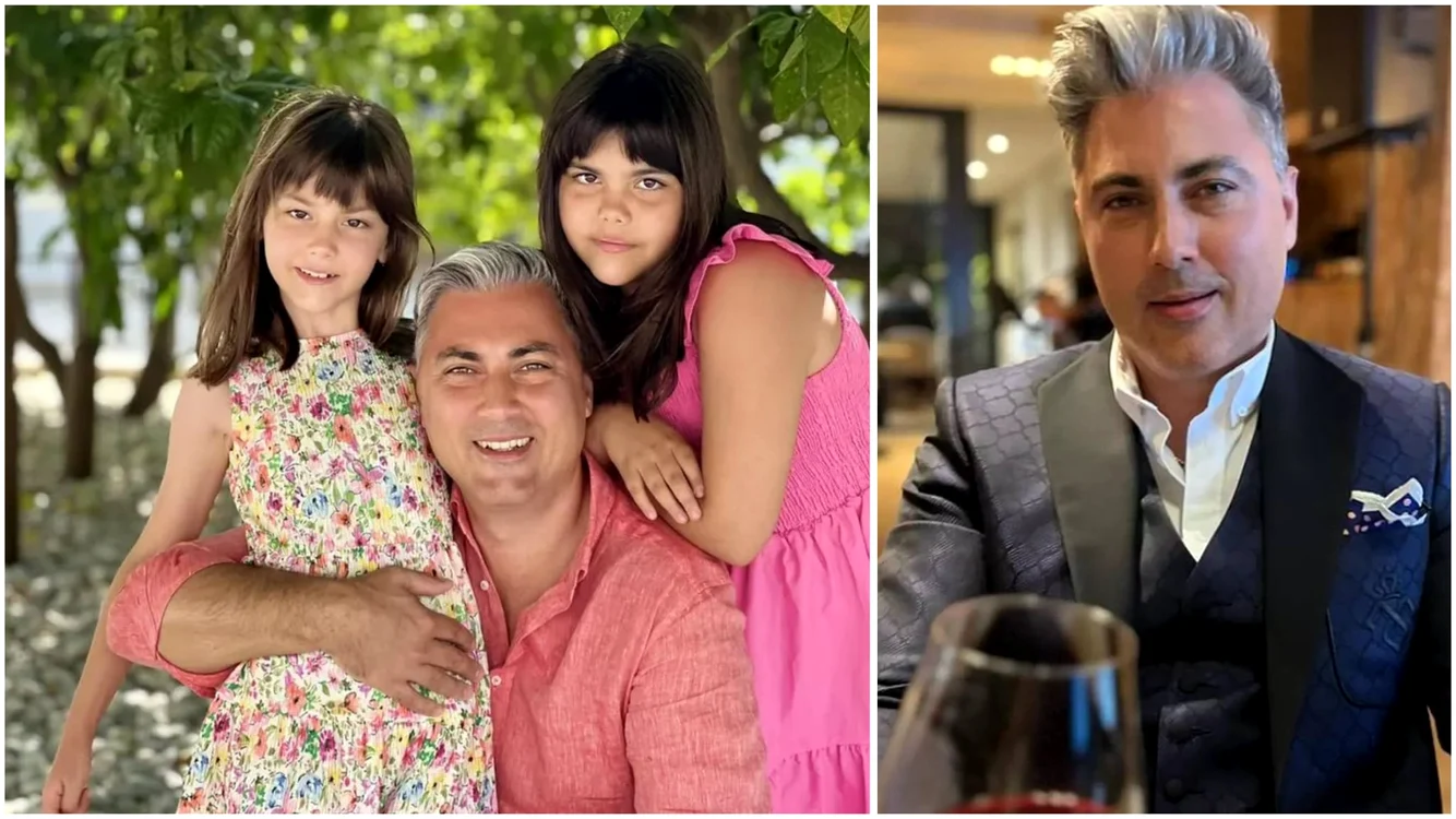 Alexandru Ciucu alături de fiicele sale, Carolina și Raisa. Foto: colaj social media