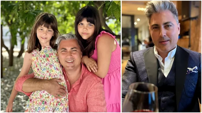 Alexandru Ciucu alături de fiicele sale, Carolina și Raisa. Foto: colaj social media
