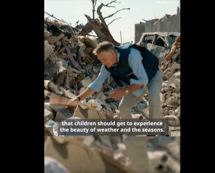 James Elder, purtător de cuvânt al UNICEF, în Liban. FOTO captură video UNICEF