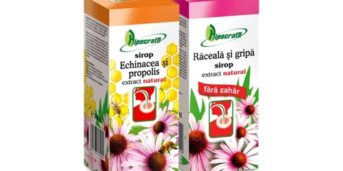   Siropurile cu extracte naturale Echinacea & Propolis şi Răceală & Gripă de la Omega Hipocrate