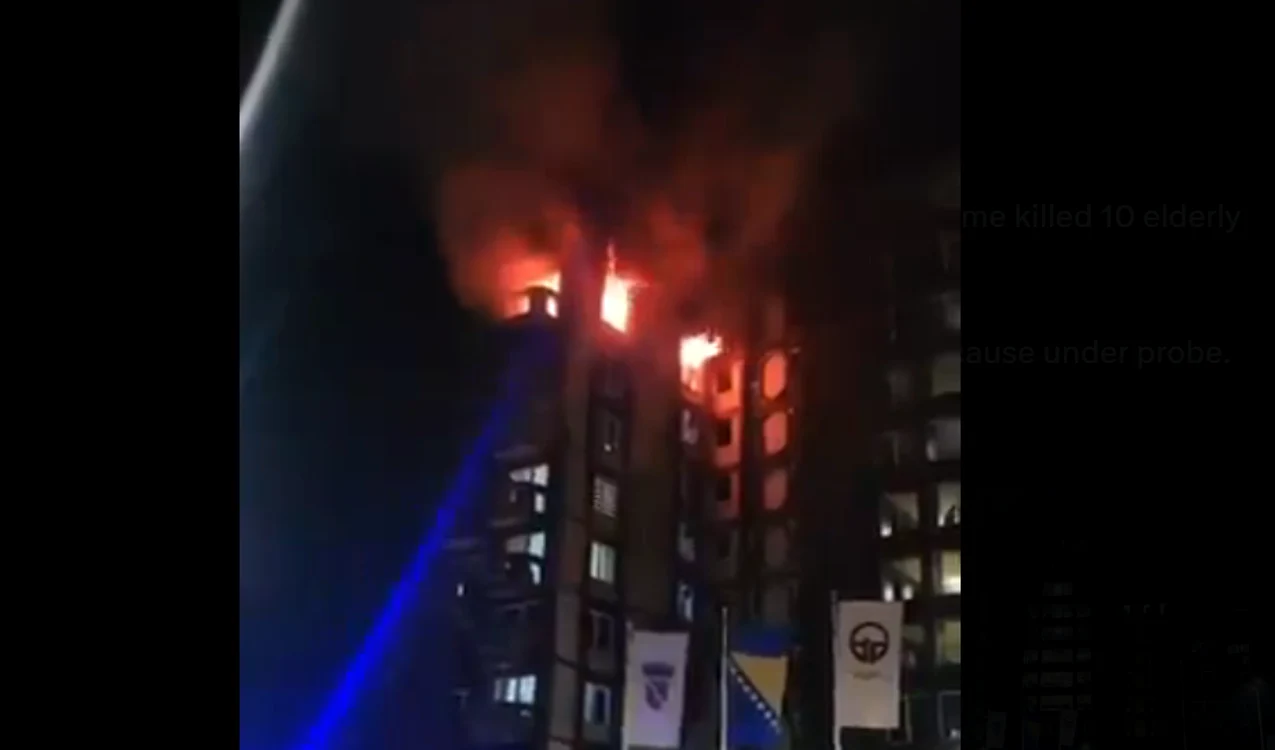 Incendiul a izbucnit la etajul 7. FOTO captură X @eyes_globe