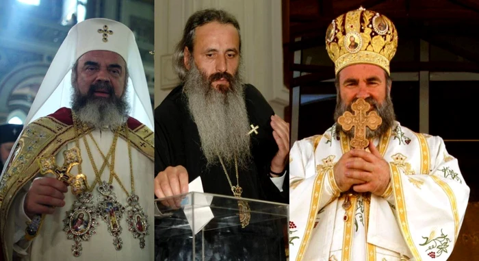 Patriarhul Daniel, alături de Preasfinţiţii Teofan şi Ioachim Băcăuanul FOTO Adevărul/Mediafax