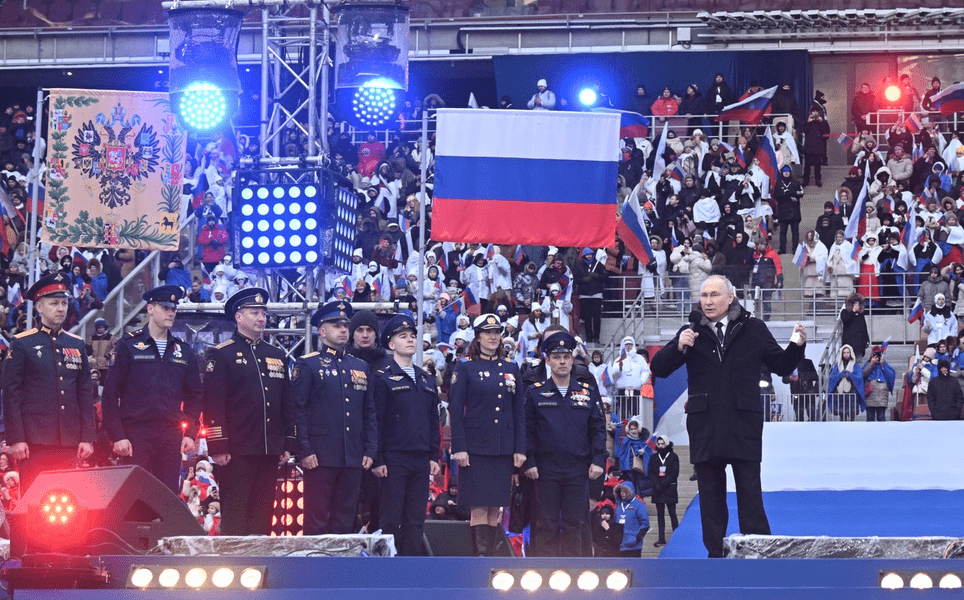 Concert-miting în stil nazist la Moscova pentru susținerea războiului