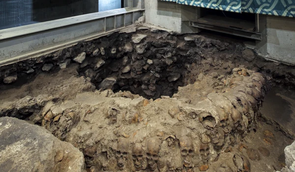 Foto 4  Torre de cráneos asociados al Huei Tezompantli de Tenochtitlan  Foto Luis Torres, INAH 0 jpg