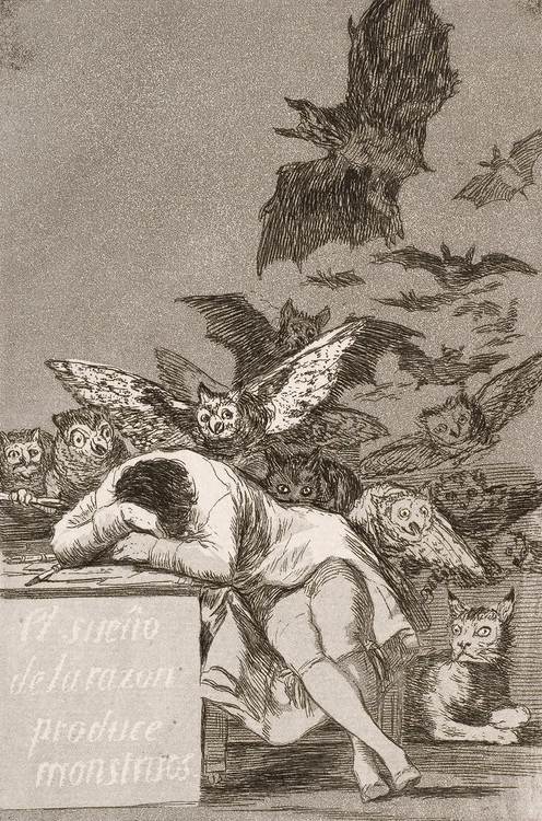 Goya, Somnul rațiunii naște monștri © wikimedia commons