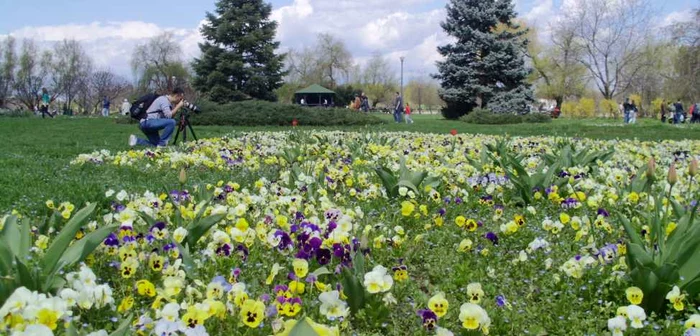 Oamenii au renunţat la geci şi unii chiar şi la încălţăminte şi s-au bucurat de primele zile de căldură FOTO Ionuţ Ungureanu 