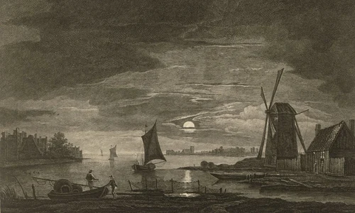 Peisaj cu lună plină de Van Bosman, 1753 (© Albertina, Austria - Public Domain)