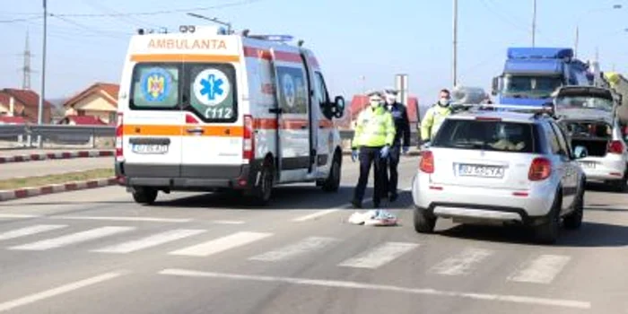 Accidentul a avut loc în zona comercială din Târgu Jiu                                                 FOTO: Florin Gurgui
