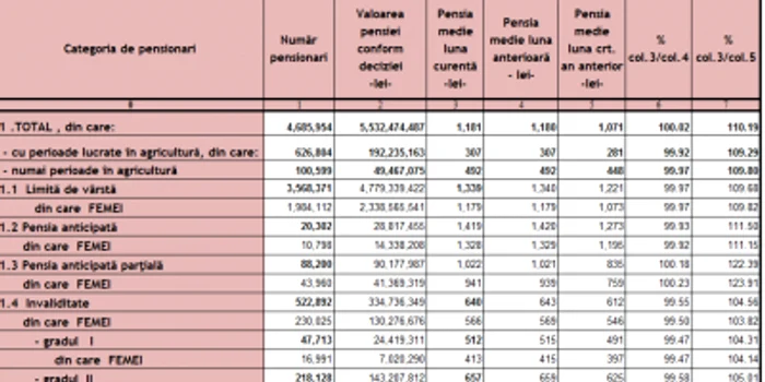 pensii de rand ianuarie 2019