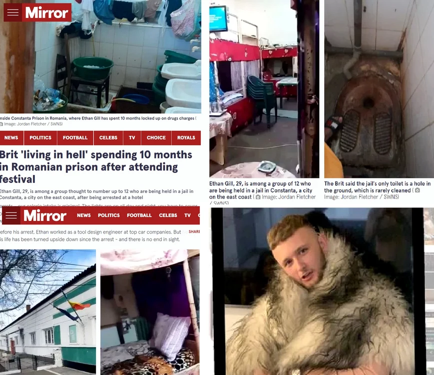 Condițiile de coșmar din Închisoarea Poarta Albă dezvăluite de un britanic arestat aici Colaj Mirror