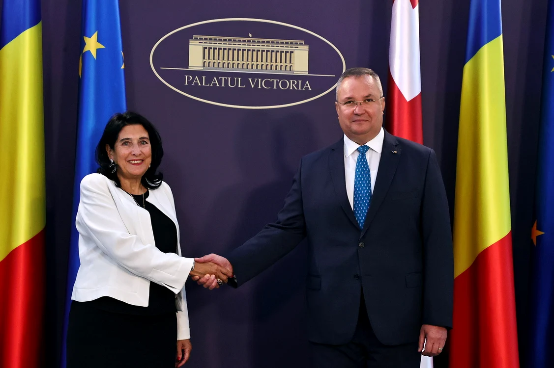 Întrevederea premierului Nicolae-Ionel Ciucă cu președintele Georgiei FOTO: GOV.RO