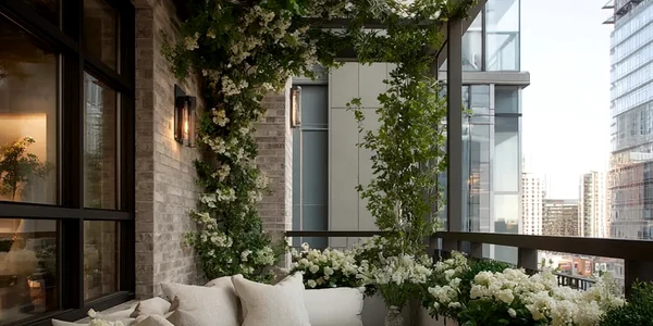 Balcoane, terase și fațade luxuriante cu plante și flori în ghiveci Sursă Ideal House