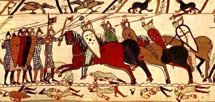 Bătălia de la Hastings. Detaliu de pe Tapiseria de la Bayeux (© Dan Koehl / Wikimedia Commons)