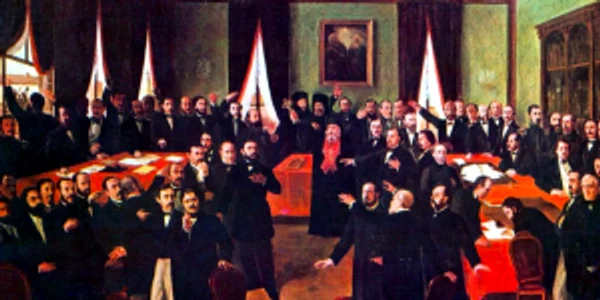Unirea de la 24 Ianuarie 1859 Pictură Theodor Aman Sursa wikipedia.org