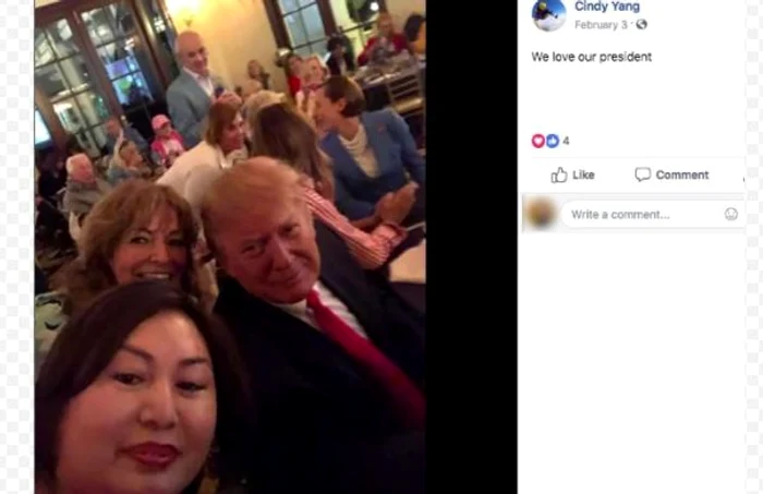 Selfie Trump si Li Cindy Yang