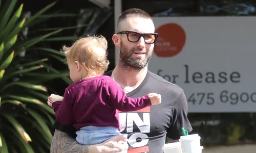 Adam Levine gets coffee with his daughter Dusty Rose at Starbucks jpeg