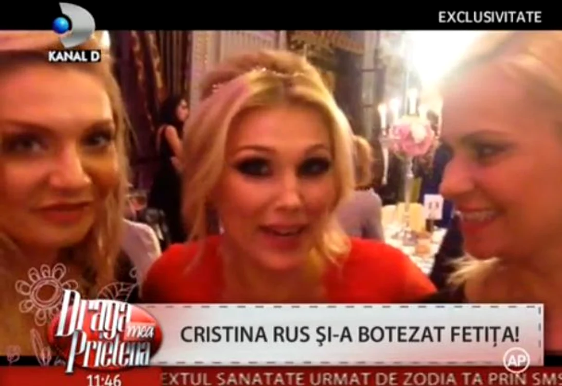 Cristina Rus şi-a botezat duminică fetiţa (captură Kanal D)
