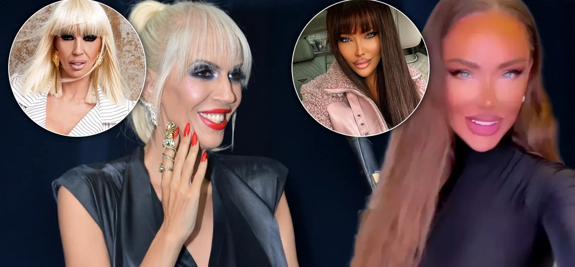Raluca Bădulescu și Bianca Drăgușanu apelează adesea la peruci, de diferite culori 