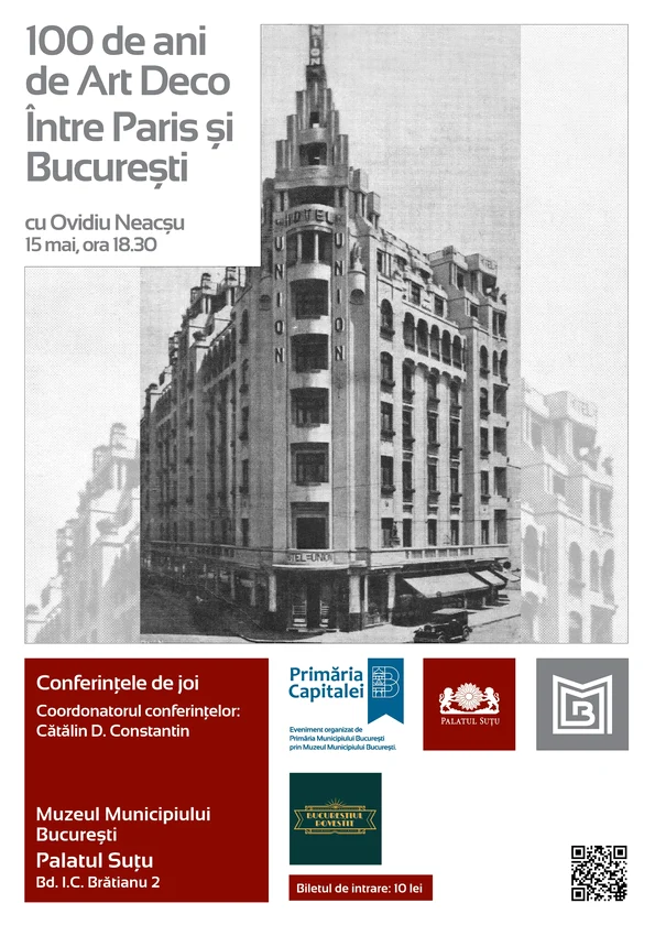 „100 de ani de Art Deco – Între Paris și București”, conferință la Palatul Suțu