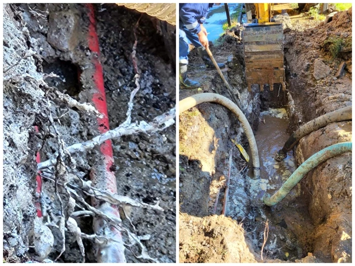 Lucrările CAO sunt îngreunate și de cablurile rețelei de energie electrică FOTO: Facebook CAO Olt