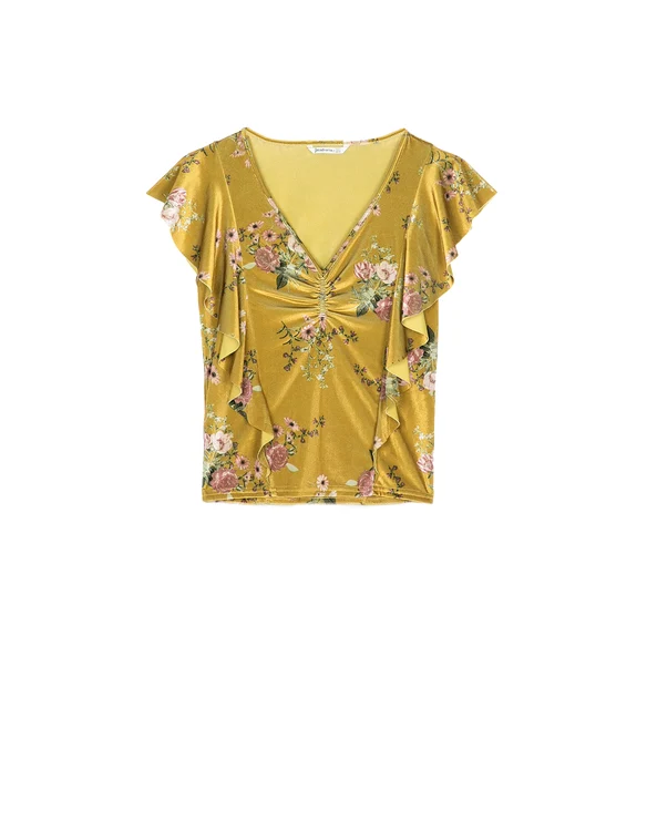 Tricou cu volane, Stradivarius, 17,9 lei jpg jpeg
