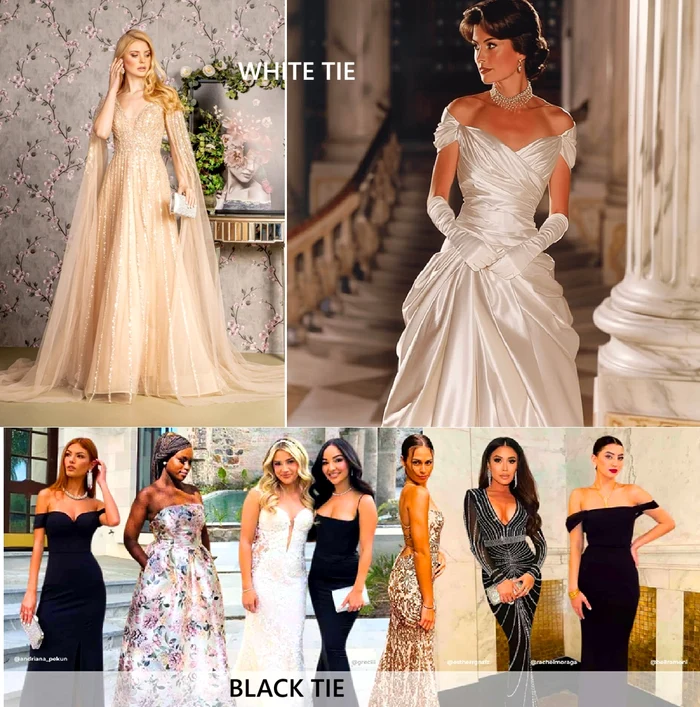 Colaj ținute White tie și Black tie