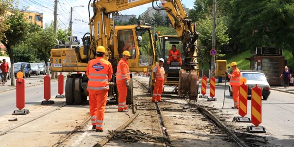 Circulația va fi îngreunată de lucrările la linia de tramvai.