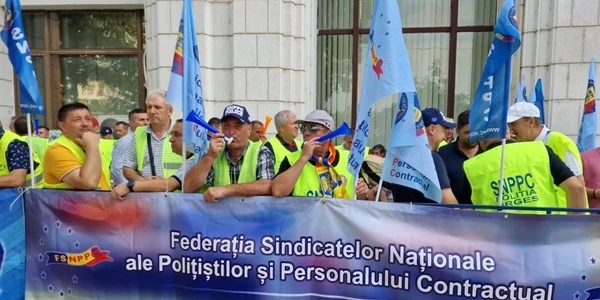 Protest al sindicaliștilor din Poliție și Penitenciare / FOTO SNPPC