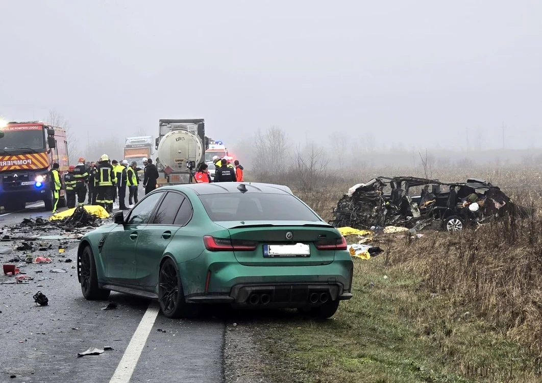 Tragedia din județul Timiș, în care au murit șapte suporteri greci FOTO: Facebook