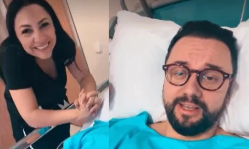 Andra, alături de Cătălin Măruță după operația de ligamente FOTO Captură Video