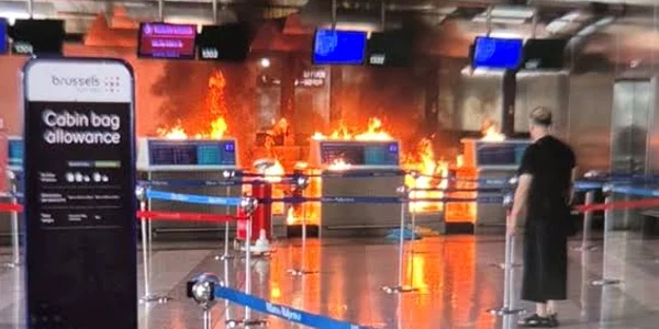 incendiu pe un aeroprt din Milano foto x jpeg