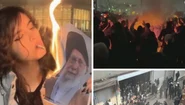 proteste in iran si femei care isi aprind tigara cu imaginea arzand a liderului suprem foto colaj x @visegrad24 @ZAK514 si youtube the guardian png