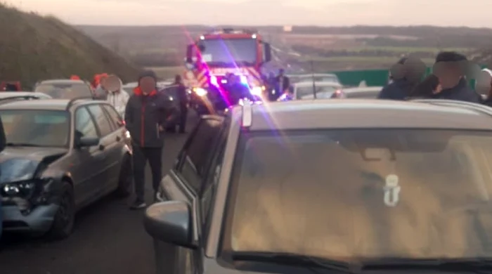 Carambolul a avut loc pe DEX12. FOTO ISU Olt