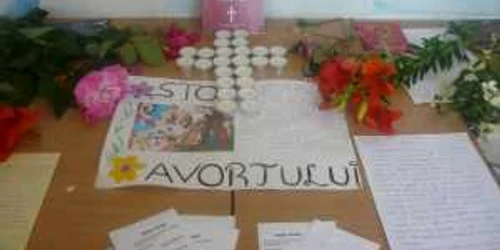 Elevii au realizat o expoziţie cu lucrări cu tematică împotriva avortului. Foto: Episcopia Sălajului
