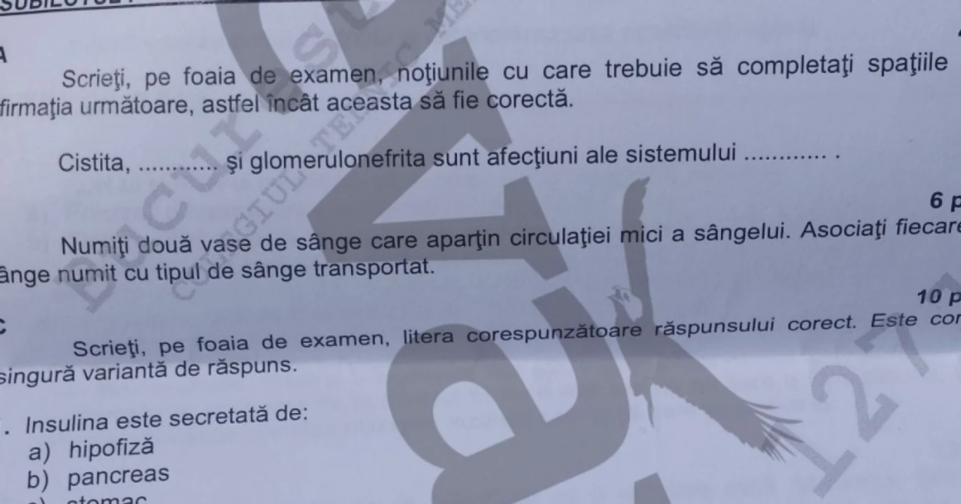 Subiecte Anatomie Bac 2015 sesiunea de toamnă