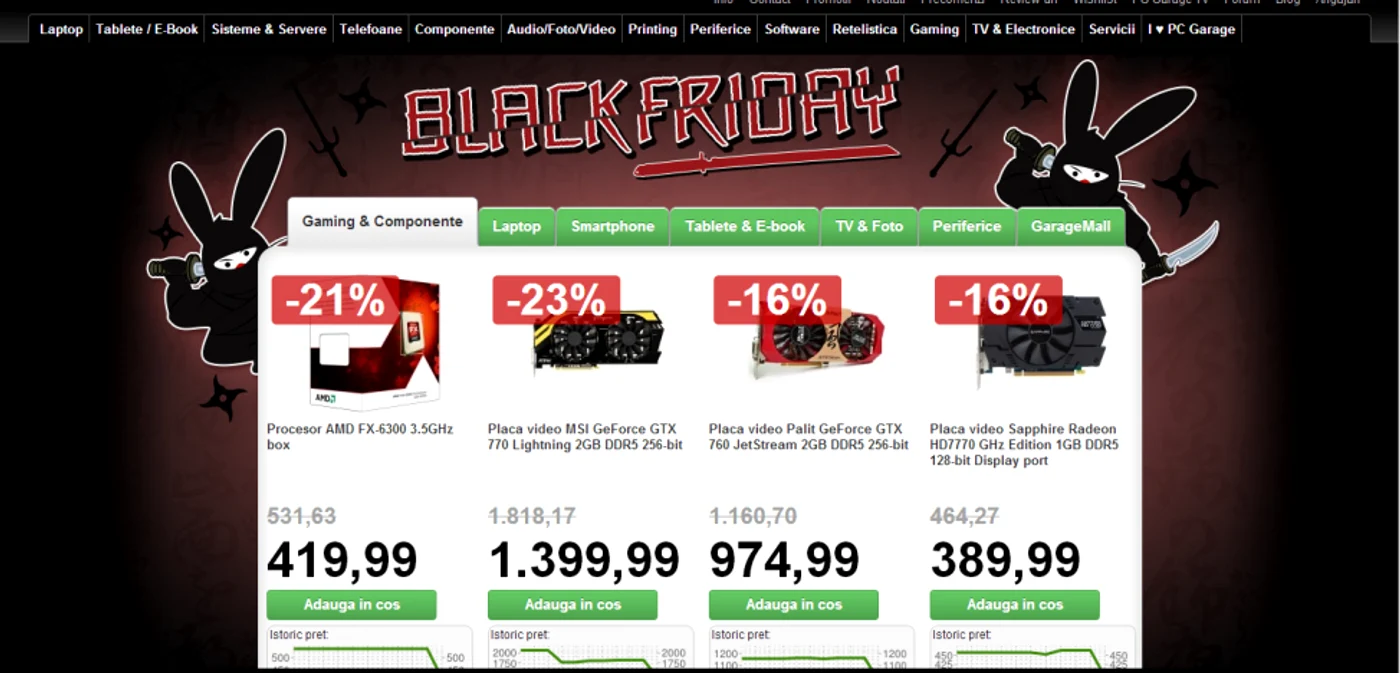 Black Friday la PC Garage