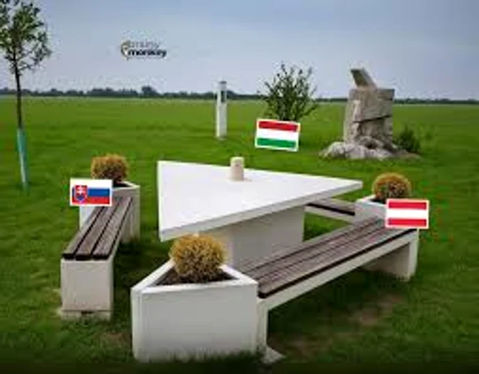 Masa triunghiulară unde un austriac, un ungur și un slovac pot fără să treacă granița 