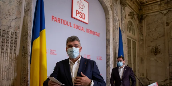 Marcel Ciolacu conferinta de presa PSD 18 martie 2021 bani la piept buzunar FOTO Inquam Photos / Ilona Andrei 