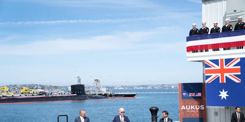 Joe Biden lansează un program de submarine împreună cu premierul australian Anthony Albanese şi cel britanic, Rishi Sunak Foto Profimedia